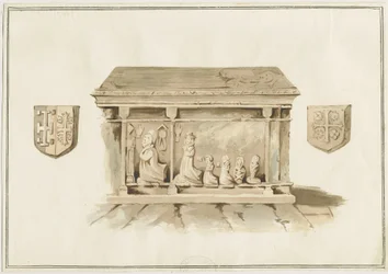 Eccleshall Church - Biskop Benthams grav: akvarellmålning, nd [? 1800-talet] (målning)