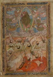 Genesis, gammalengelsk hexateuk, Cotton MS Claudius B IV f.2r, ca 1025-1200 (bläck på pergament)