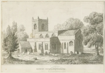 Hanbury Church: etsning, nd [c 1800] (tryck)