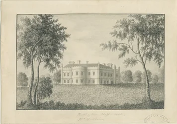 Hatherton Hall: blyertsteckning, nd [c 1860] (teckning)