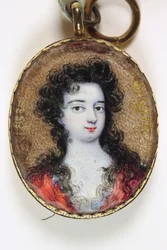 Lady Mary Lennard Eller (förmodligen) Lady Anne Lennard i en röd klänning