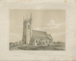 Purjolök - St. Lukas kyrka: litografi och [?mitten av 1800-talet] (tryck)