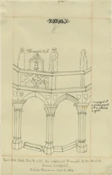 Lichfield - Market Place: spårning, 3 november 1836 (ritning)
