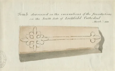 Lichfield Cathedral - Tomb: sepiateckning, [1813] (teckning)