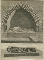 Mavesyn Ridware - Hugo Mavesyns grav: gravyr, nd [?1700-tal] (tryck)