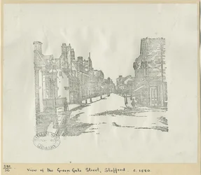 Stafford - Greengate Street: träsnittsgravyr, nd [c 1880] (tryck)