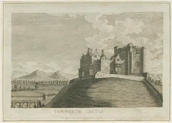Tamworth Castle: gravyr, nd [c 1788] (tryck)