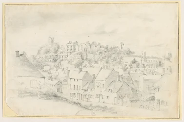 Tutbury - Town, Church and Castle: blyertsteckning, nd [?1800-talet] (teckning)