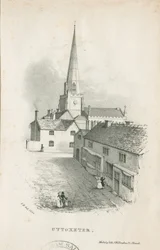 Uttoxeter kyrka - litografi
