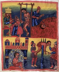 Scener av tortyr och död, från "Acts of St.George"