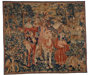 Tapisseri, Alexander och Diogenes, sent 1400-tal - tidigt 1500-tal (ull  silke)