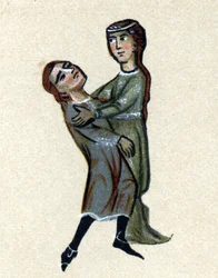 En trubadur från medeltiden, illustration från 