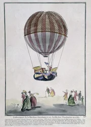 Aerostatisk maskinborttagning i Tuilerieträdgården 1783