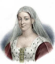 Agnes Sorel, älskarinna till den franske kungen Charles VII (färgstick)