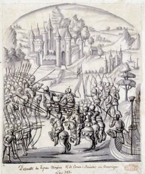 Nedstigning av tyrannen Maxime av Conan-Meriadec i Armoric 383
