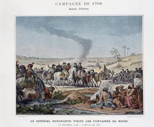 General Bonaparte besöker Moses fontäner - i "" Victories and Conquests of the French Armies"", Paris, n.d (gravyr)