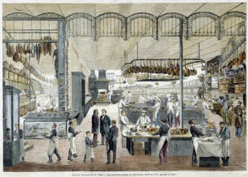 Bra restauranger i Paris: de nya köken på Café Riche, grundat 1785, utvidgat 1865.