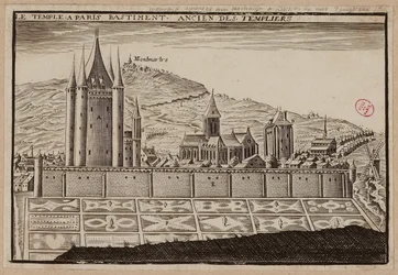 Templet i Paris, före detta tempelriddarens byggnad (gravyr)