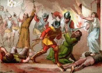 Massakern på protestanterna, natten till Sankt Bartelemy, den 24 augusti 1572 (tryck)