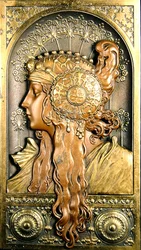 Orientalisk tjej i profil (brons)