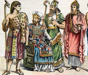 Religiösa dräkter i antiken (färg litho)