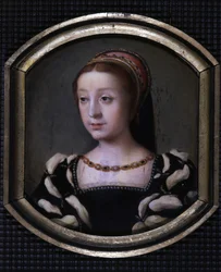 Renee av Frankrike (1510-1575), hertiginna av Chartres och Montargis sedan Ferrara, yngre dotter till Ludvig XII och Anne av Bretagne. kopia av M. Juilleau
