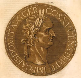 Kejsaren Domitianus (färg litho)