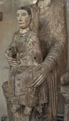 Virgin and Child (målat trä)