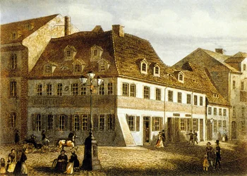 Födelseort för kompositören Robert Schumann i Zwickau, Sachsen (färgstick)