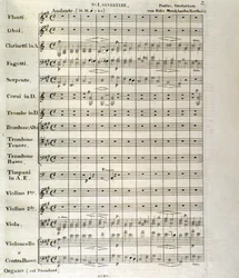 Första sidan av partitur av "Paulus", op. 36 av Felix Mendelssohn (litho)