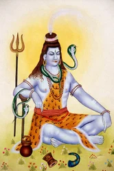 Lord Shiva Shanker Miniatyrmålning på papper