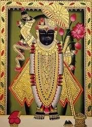 Lord Shrinathan Nathdwaran Miniatyrmålning på papper