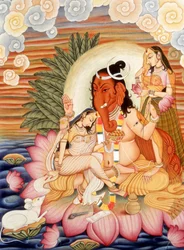 Miniatyrmålning Elefanthuvud Gud Ganesh Ganpati