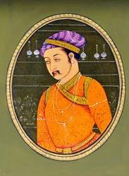 Miniatyrmålning av kejsar Jahangir Indien Asien