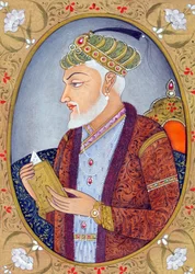 Miniatyrmålning av Moghulkejsaren Aurangzeb Indien Asien
