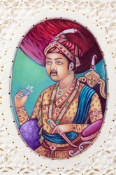 Miniatyrmålning av mogulkejsaren Akbar