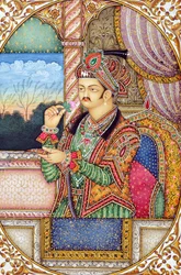 Miniatyrmålning av Mughul-kejsaren Jahangir Indien Asien