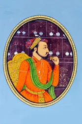 Miniatyrmålning av Shah Jahan Indien Asien