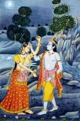 Miniatyrmålningar av Radha Krishna