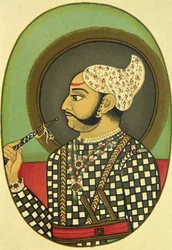 Porträtt av Maharaja Bundi Budh Singh, Indien