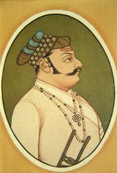 Porträtt av Maharaja Udai Singh, Udaipur, Rajasthan, Indien