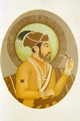 Porträtt av mogulkejsaren Aurangzeb, Indien