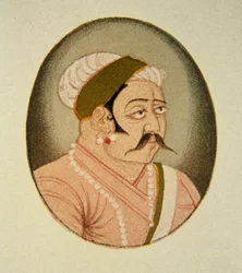 Porträtt av Rao Jodhaji, Jodhpur, Rajasthan, Indien