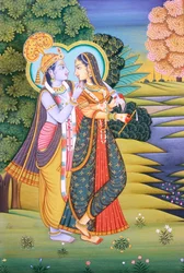 Radha Krishna miniatyrmålning