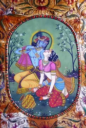 Radha Krishna Miniatyrmålning på papper