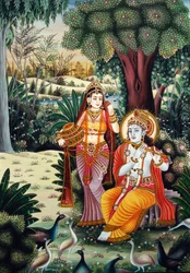 Radha Krishna Miniatyrmålning på papper