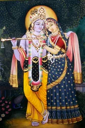 Radha Krishna Miniatyrmålning på papper