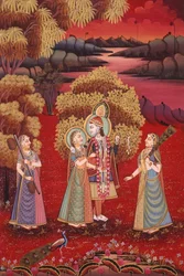 Radha Krishna Miniatyrmålning på siden