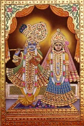Radha Krishna med guldprägling