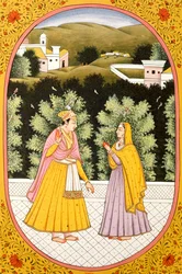 Årskalender Bild  målning för en hinduisk månad Magha, Indien